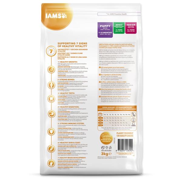 IAMS Dog Puppy Small & Medium Chicken 3kg (obrázek 3)