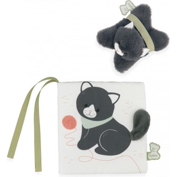 Kaloo Les Amis Textilní knížka s plyšákem Kočka Chamallow