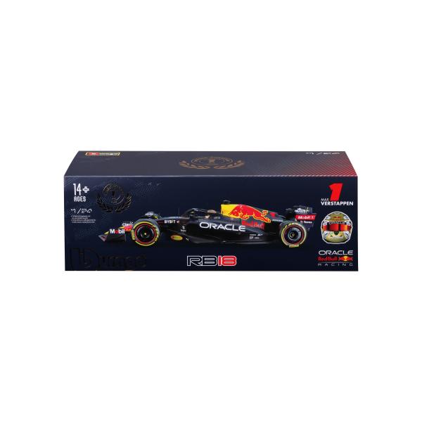 Bburago 1:24 Formula F1 Oracle Red Bull Racing RB18(2022) č.1 Max Verstappen s řidičem (obrázek 4)