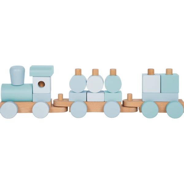 small foot Nasazování Dřevěný vláček modrý (obrázek 5)