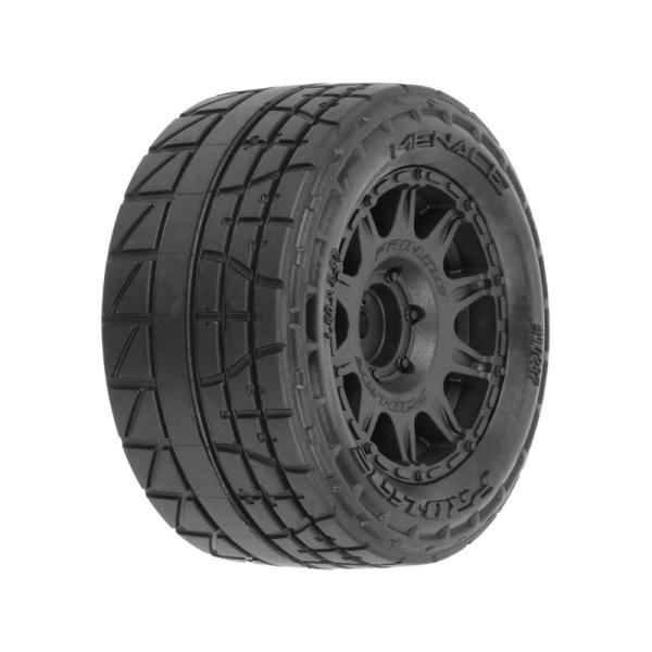 Pro-Line koleso s pneu 1:18 Menace Street H12mm, disk čierny (4): Granite GROM