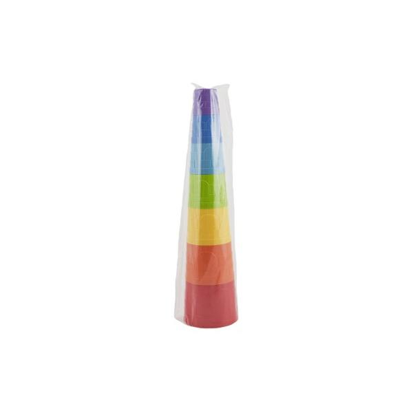 Kubus pyramida skládačka plast kulatá barevná 7ks v sáčku (obrázek 4)