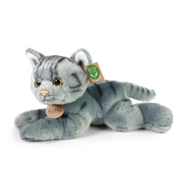 Plyšová mačka šedá ležiaci 30 cm ECO-FRIENDLY