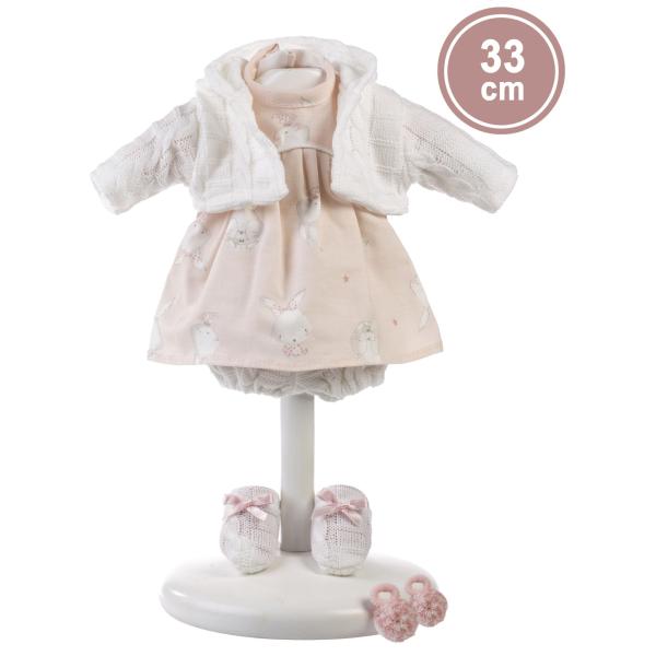 Llorens 331V VERA – realistická panenka se zvuky a měkkým látkovým tělem – 33 cm