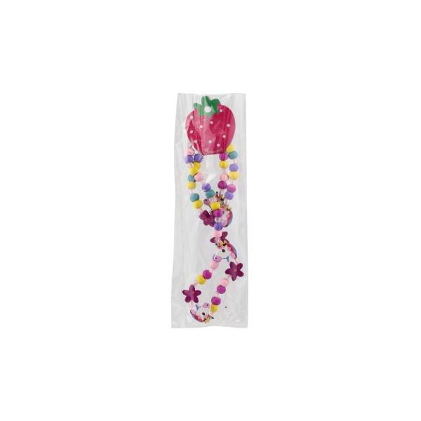 Náhrdelník a náramek korálky jednorožec dřevo/plast 20cm (obrázek 3)