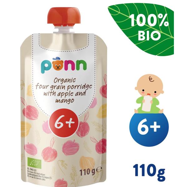 SALVEST Ponn BIO Cereální kaše s mangem a jablkem (110 g)