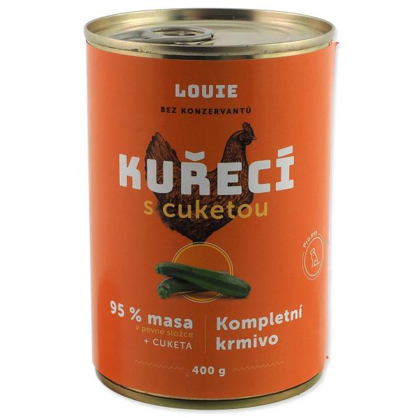 Konzerva LOUIE kuřecí s cuketou, vitamíny a minerály 400g