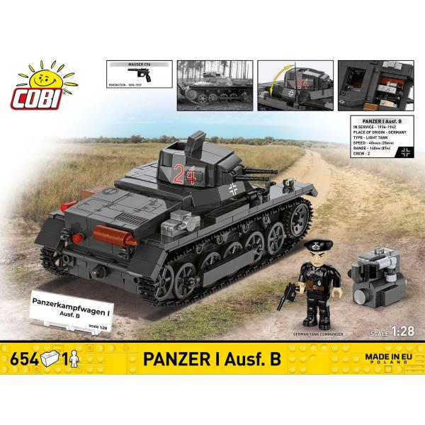 Cobi II WW Panzerkampfwagen I (Francie 1940), 1:28, 654 k, 1 f