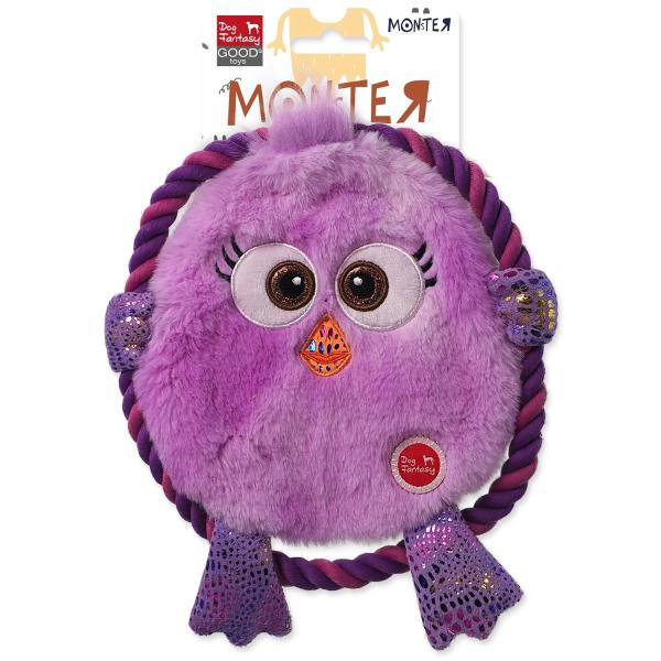 Hračka Dog Fantasy Monsters kuře šustící s provazem fialové 18cm (obrázek 3)