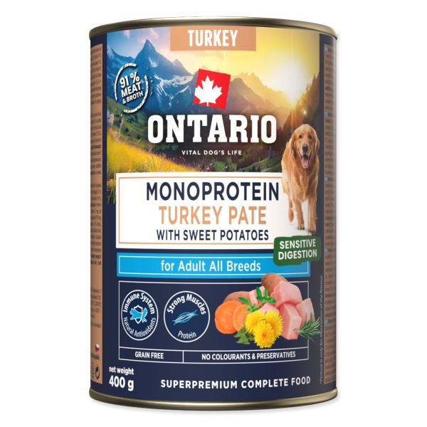 Konzerva Ontario Adult monoprotein krůtí paté s batáty 400g (obrázek 3)