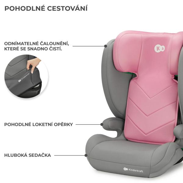KINDERKRAFT Autosedačka i-Spark i-Size 100-150 cm Růžová (obrázek 7)