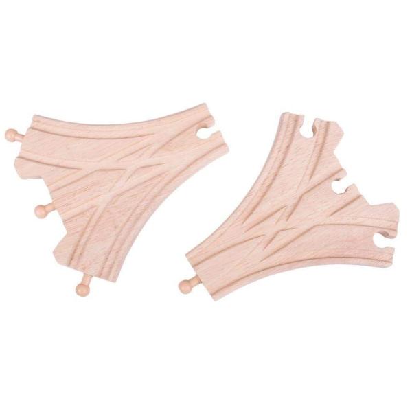 Bigjigs Rail Dřevěné koleje třícestná výhybka 2 ks