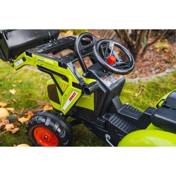 Falk Šlapací traktor 1010W Claas Axos s nakladačem, rýpadlem a vlečkou (obrázek 8)