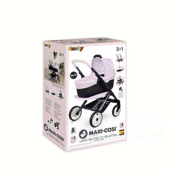 Smoby Kombinovaný kočárek Maxi Cosi pro panenky světle růžový (obrázek 4)