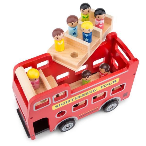 New Classic Toys Červený městský autobus + 9 figurek cestujících (obrázek 3)