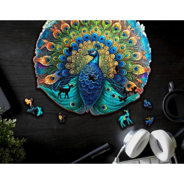 EscapeWelt Dřevěné puzzle Páv 200 dílků