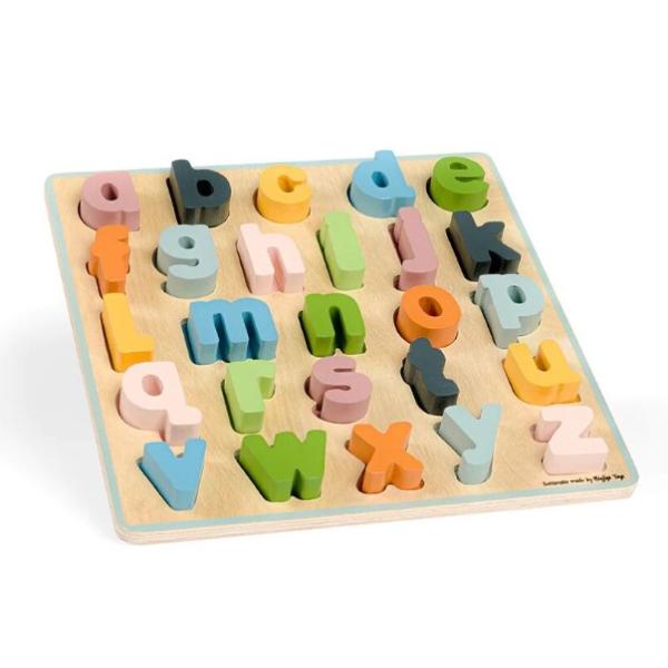 Bigjigs Toys Drevené puzzle malé písmená - abc