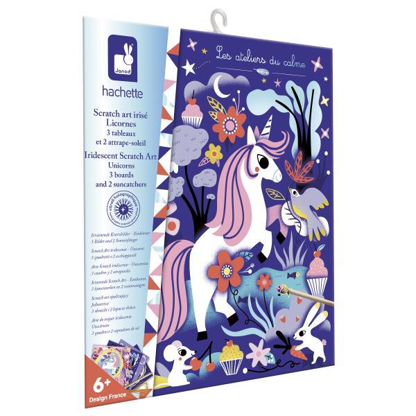 Janod Atelier Kreativní sada Mini Jednorožci Vyškrabování a Lapač slunce
