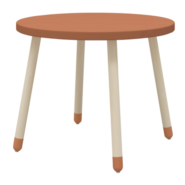 Flexa Drevený okrúhly stôl pre deti červený Dots