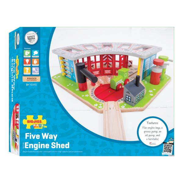 Bigjigs Rail Exkluzivní depo pro 5 vláčků (obrázek 4)
