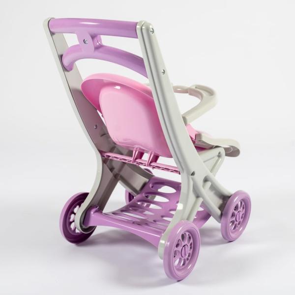 DOLONI Kočárek pro panenky 3 v 1 – růžový/šedý