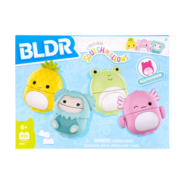 SQUISHMALLOWS stavebnice BLDR – Sada 4 postaviček