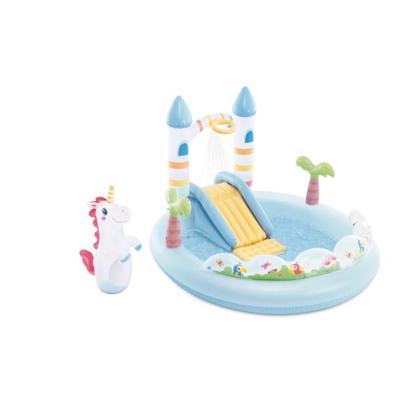 Intex 56148 Надуваем игрови център Unicorn castle, 196 x 178 x 127 cm
