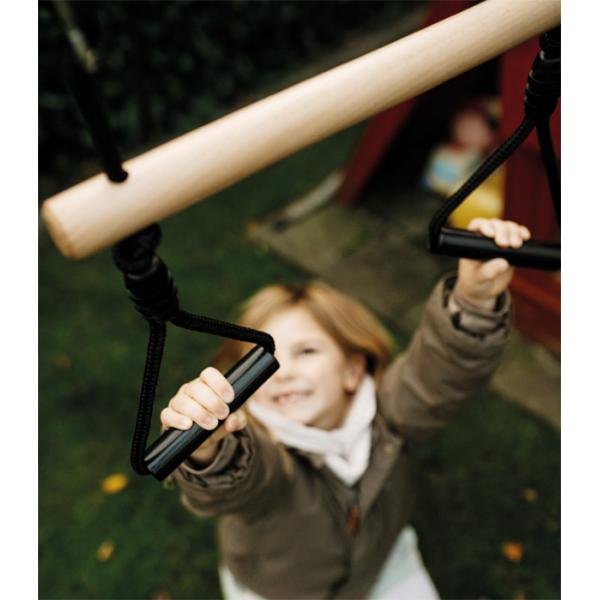 Small foot Trapézová houpačka s gymnastickými kruhy Black Line