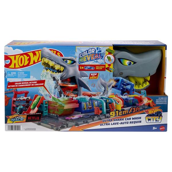 Mattel Hot Wheels City color reveal - Autoumyváreň so žralokom (obrázek 5)