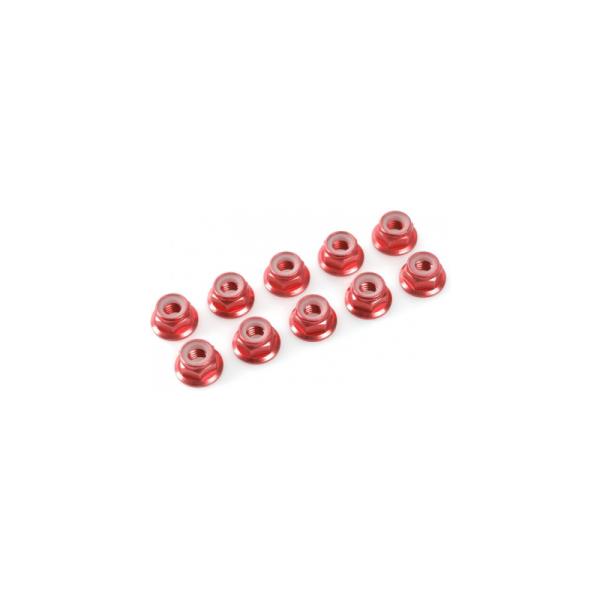 Dado autobloccante con naturale. M5 alluminio rosso (10)