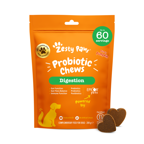 Zesty Paws Probiotic Chews (60 ks) – funkčný doplnok stravy pre psov na podporu trávenia
