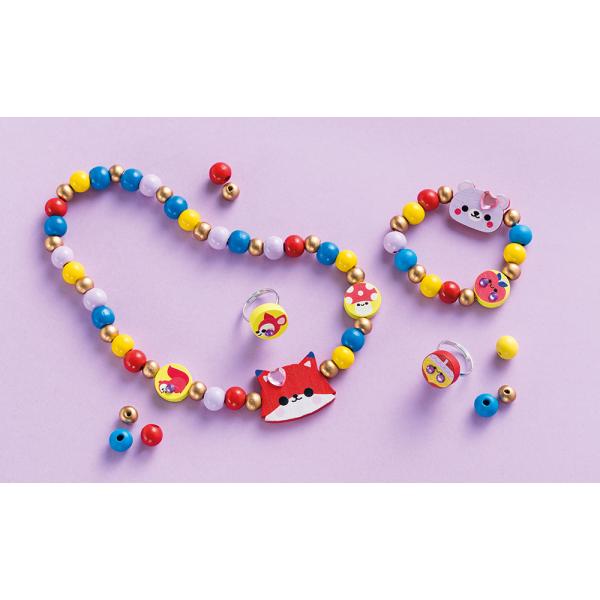 Janod Atelier Kreativní sada Výroba šperků Dřevěné korálky Lesní zvířátka 4 ks