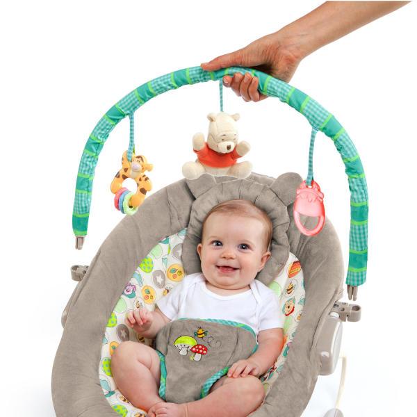 BRIGHT STARTS Lehátko vibrující s melodií Winnie the Pooh Dots & Hunny 0 m+, do 9 kg (obrázek 6)