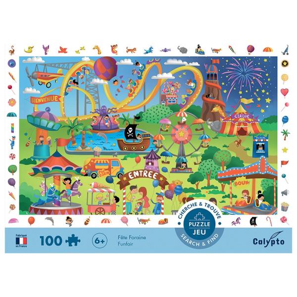 SENTOSPHERE Dětské puzzle Hledej a najdi Lunapark 100 dílků (obrázek 3)