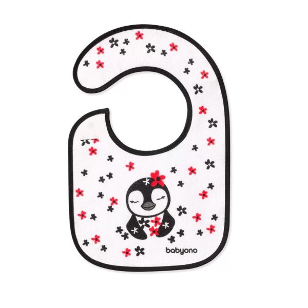 BABYONO Babero de rizo, pequeño, impermeable 3m+ pingüino