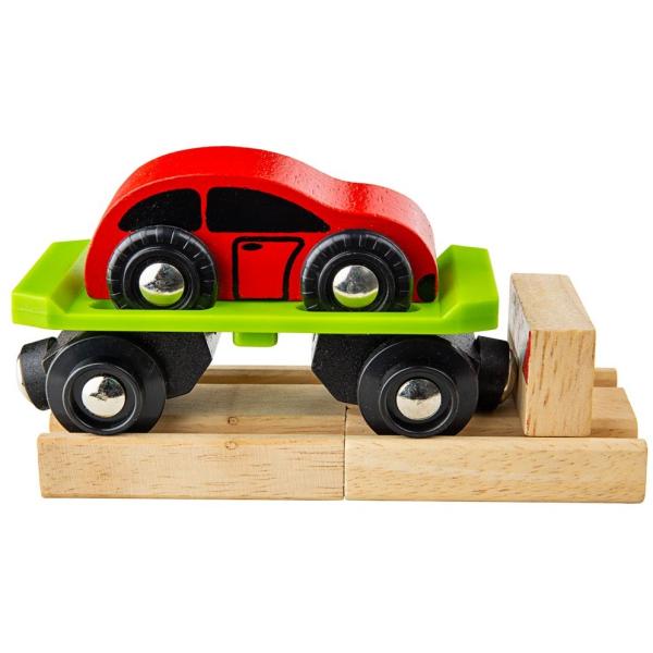 Bigjigs Rail Vagon s autem + 2 koleje