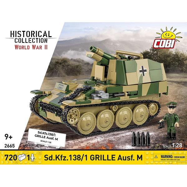 Cobi 2665 World War II Sd.Kfz. 138/1 GRILLE Ausf. M, 1:28, 724 k, 1 f (obrázek 3)