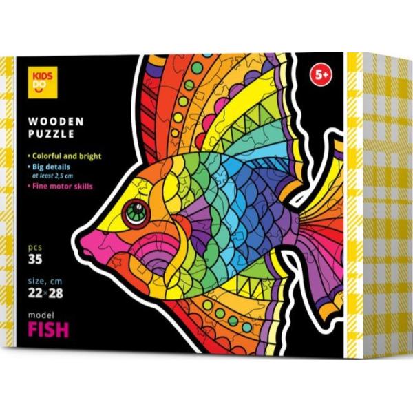 Dřevěné puzzle set Ryba