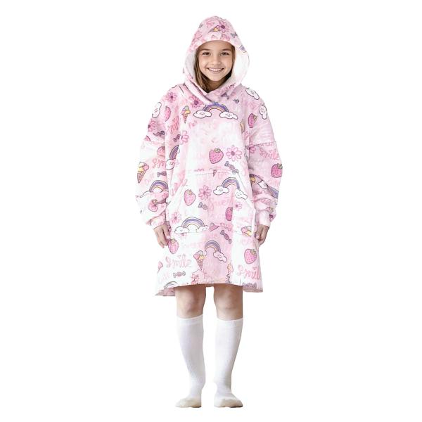 Cozy Noxxiez CH341 Sladkosti potisk - hřejivá televizní mikinová deka s kapucí pro děti