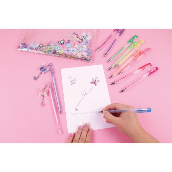 Třpytivá gelová pera, 12ks - Butterfly (obrázek 7)