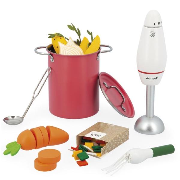 Janod Vaříme a pečeme Sada na přípravu polévky s mixérem