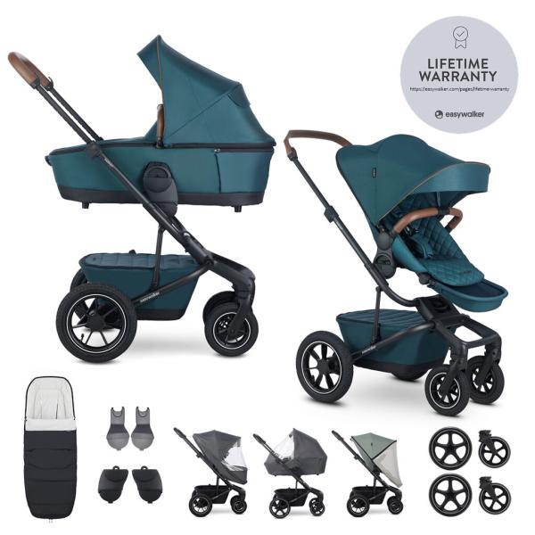 EASYWALKER Set XXL kočárek kombinovaný Harvey5 Air Premium Jade Green s příslušenstvím