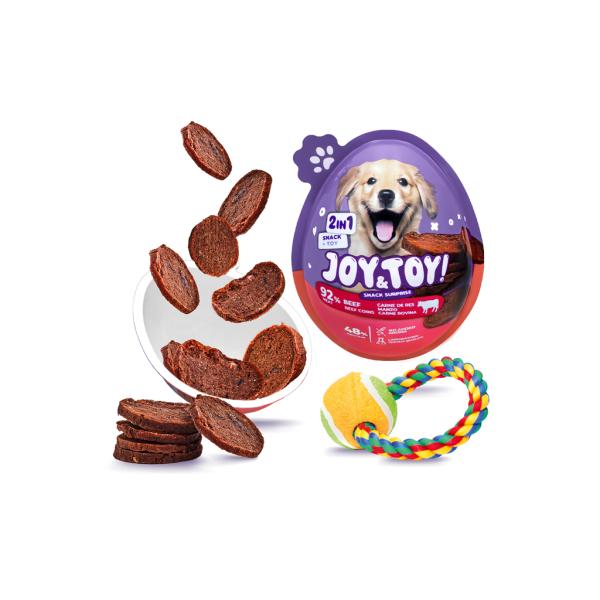 JOY&TOY! Vajíčko pro psy s překvapením Beef Coins - hovězí masíčko (obrázek 3)