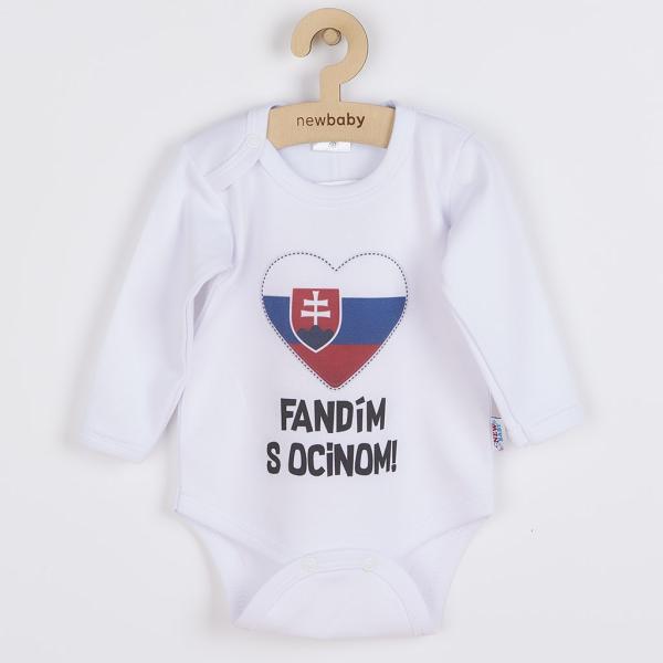 Body s potiskem New Baby Fandím s tatínkem bílé 56 (0-3m)