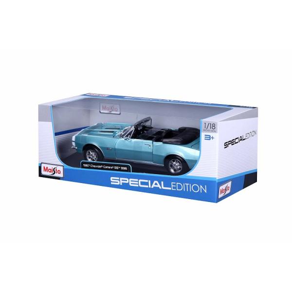 Maisto - 1967 CHEVROLET CAMARO SS 396 CONVERTIBLE, metal tyrkysový, 1:18 (obrázek 3)