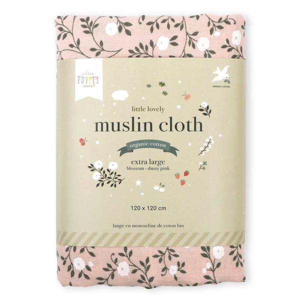 A Little Lovely Company – Mušelínová osuška XL, blossom – dusty pink