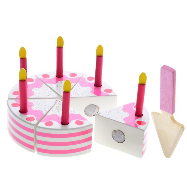 Big Tree torta drevená 15x4,5cm so 6ks kúsk torty, 6ks sviečok a 1ks dezertná naberačka