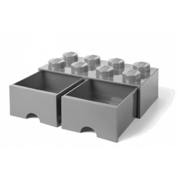 LEGO® úložný box 8 - se zásuvkami šedá 250 x 500 x 180 mm (obrázek 3)