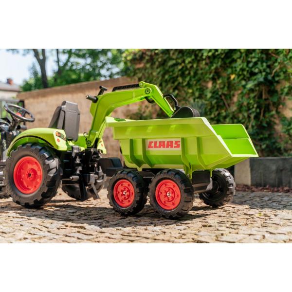 Falk šlapací traktor 2070W Claas backhoe s přední a zadní lžící a přívěsem (obrázek 5)