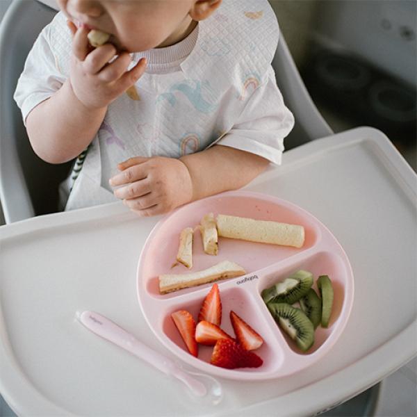 BABYONO Miska s prísavkou zo silikónu - ružová 6m+ (obrázek 6)
